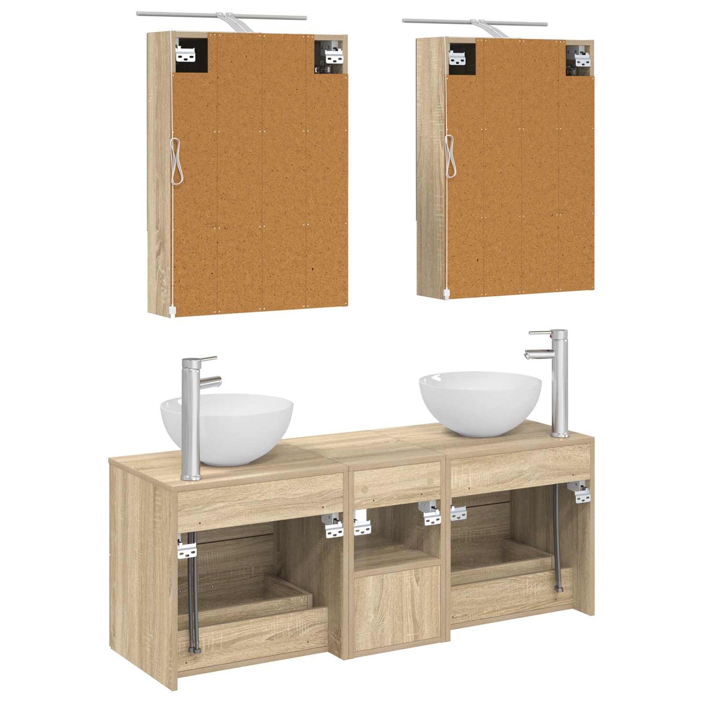 vidaXL Bathroom Furniture Set 5 pcs Sonoma Oak