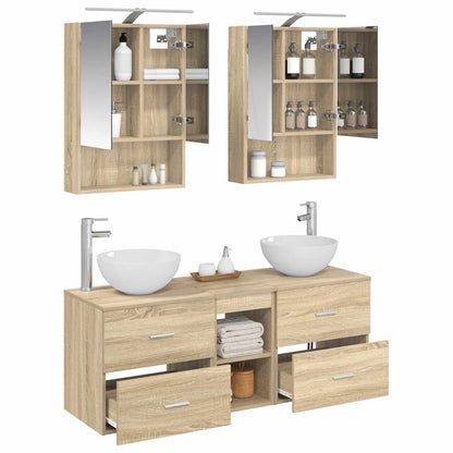 vidaXL Bathroom Furniture Set 5 pcs Sonoma Oak