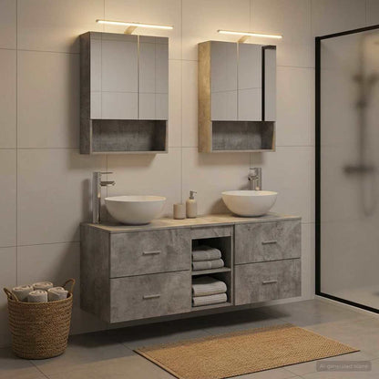 vidaXL Bathroom Furniture Set 5 pcs Concrete Grey