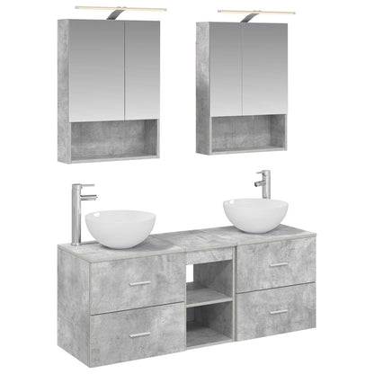 vidaXL Bathroom Furniture Set 5 pcs Concrete Grey