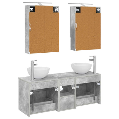 vidaXL Bathroom Furniture Set 5 pcs Concrete Grey