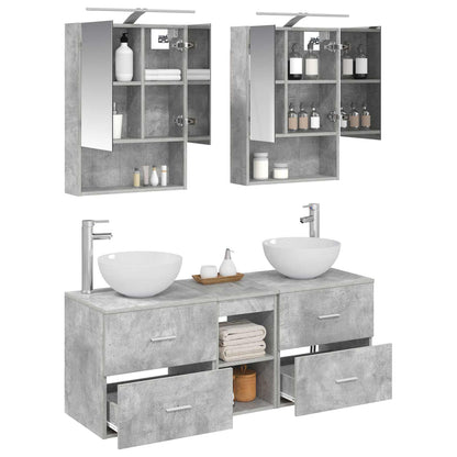 vidaXL Bathroom Furniture Set 5 pcs Concrete Grey