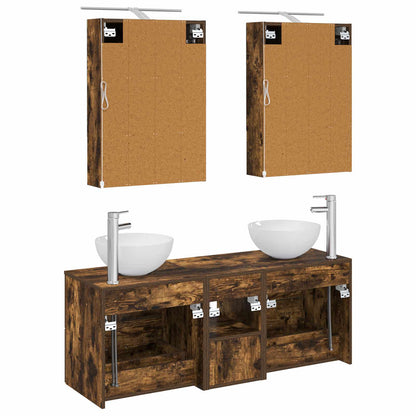 vidaXL Bathroom Furniture Set 5 pcs Smoked Oak
