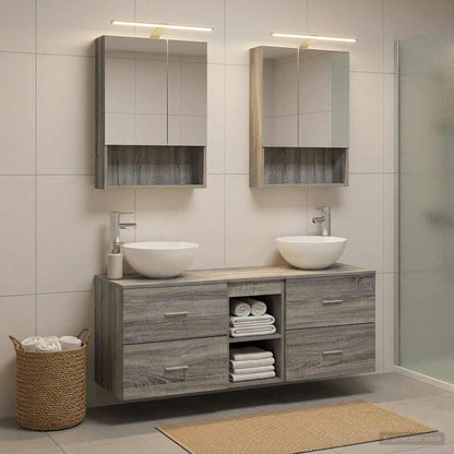 vidaXL Bathroom Furniture Set 5 pcs Grey Sonoma
