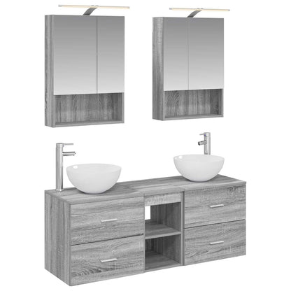 vidaXL Bathroom Furniture Set 5 pcs Grey Sonoma
