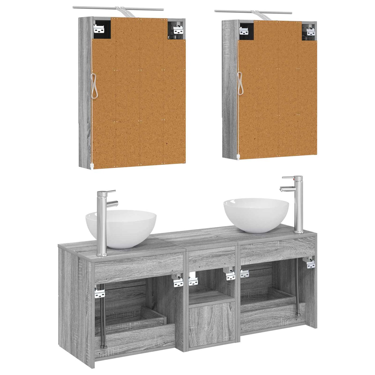 vidaXL Bathroom Furniture Set 5 pcs Grey Sonoma