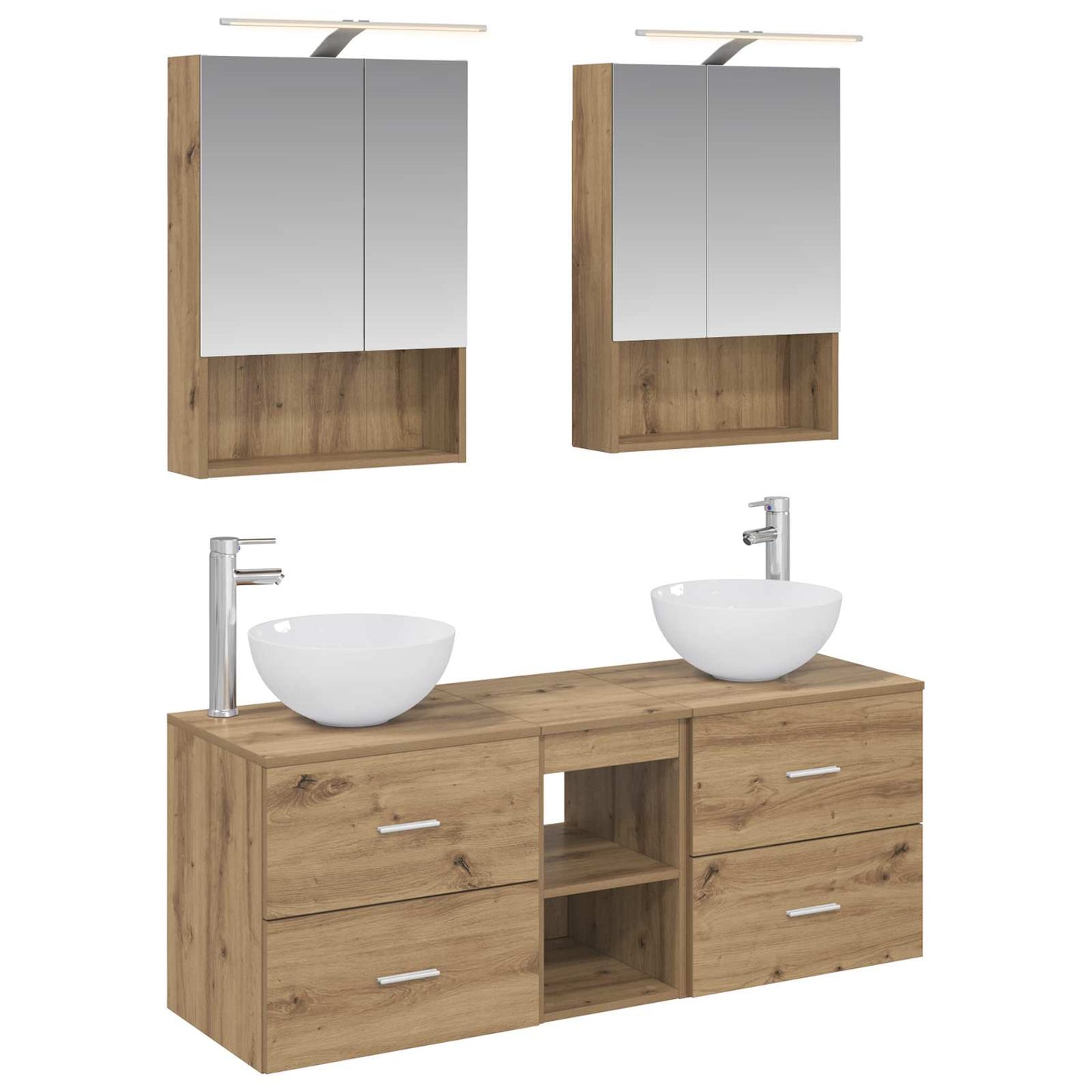 vidaXL Bathroom Furniture Set 5 pcs Artisan Oak