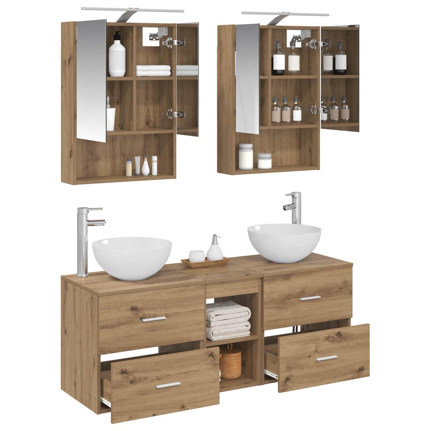 vidaXL Bathroom Furniture Set 5 pcs Artisan Oak