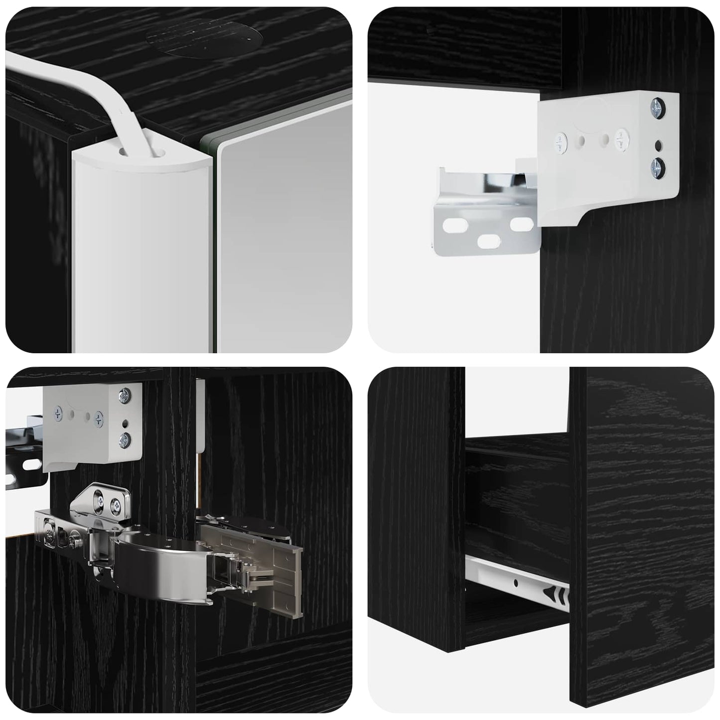 vidaXL Bathroom Furniture Set 5 pcs Black Oak