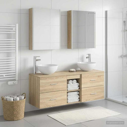 vidaXL Bathroom Furniture Set 5 pcs Sonoma Oak
