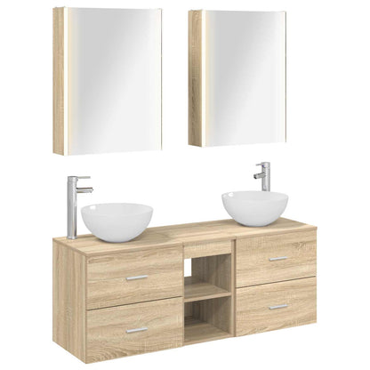 vidaXL Bathroom Furniture Set 5 pcs Sonoma Oak