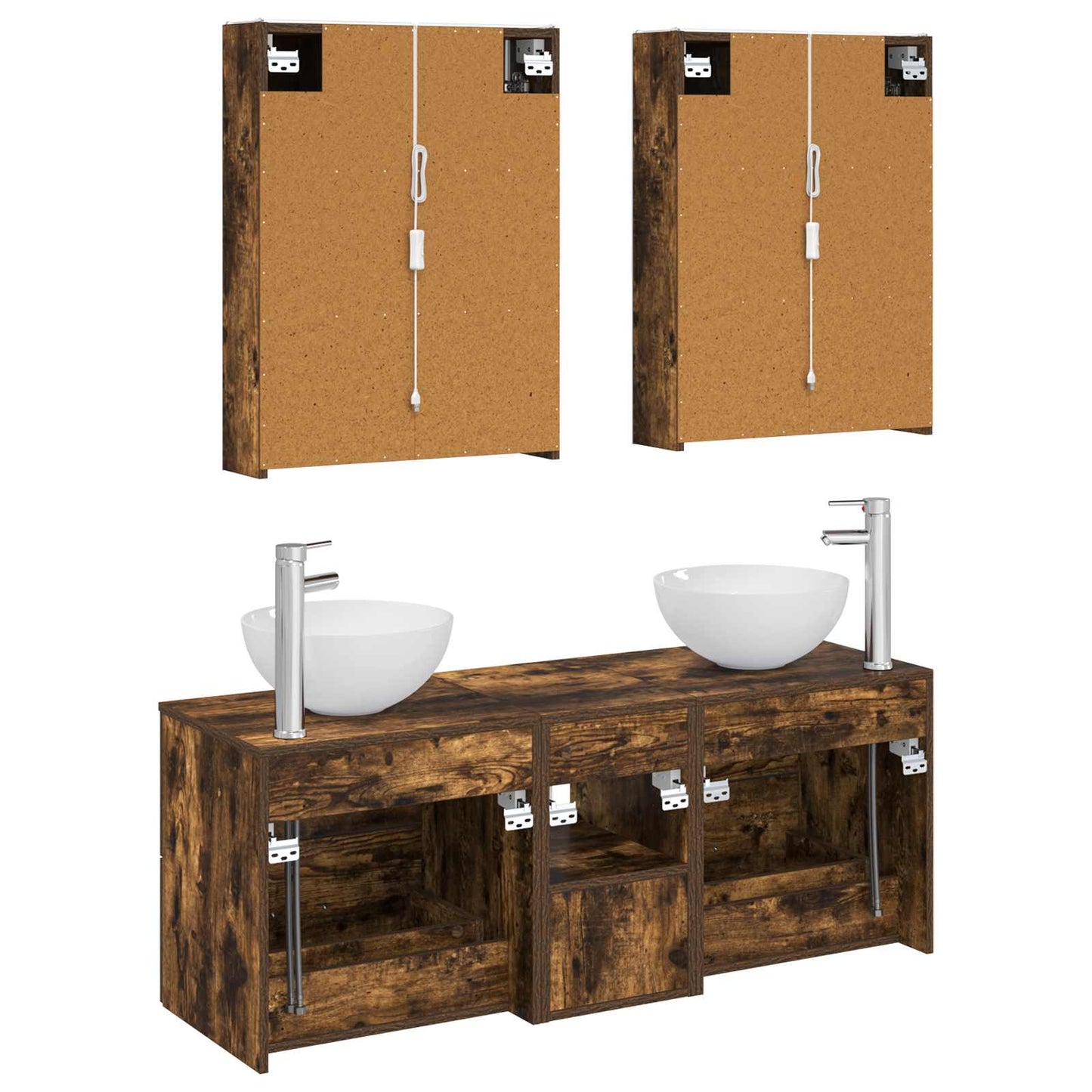vidaXL Bathroom Furniture Set 5 pcs Smoked Oak