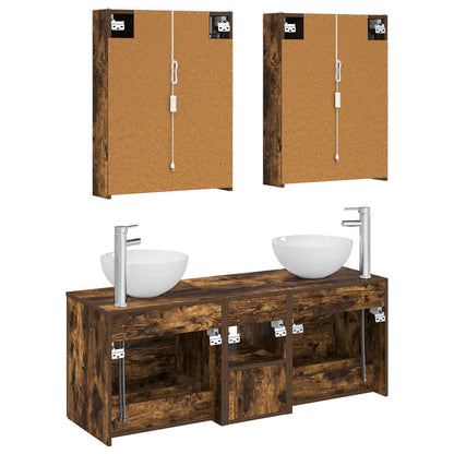 vidaXL Bathroom Furniture Set 5 pcs Smoked Oak