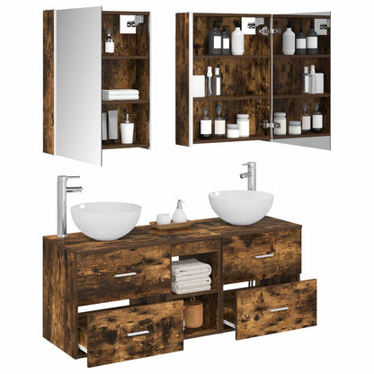 vidaXL Bathroom Furniture Set 5 pcs Smoked Oak