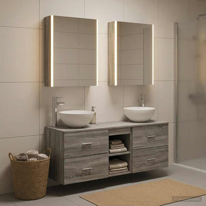 vidaXL Bathroom Furniture Set 5 pcs Grey Sonoma