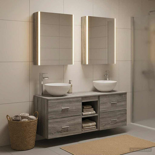 vidaXL Bathroom Furniture Set 5 pcs Grey Sonoma