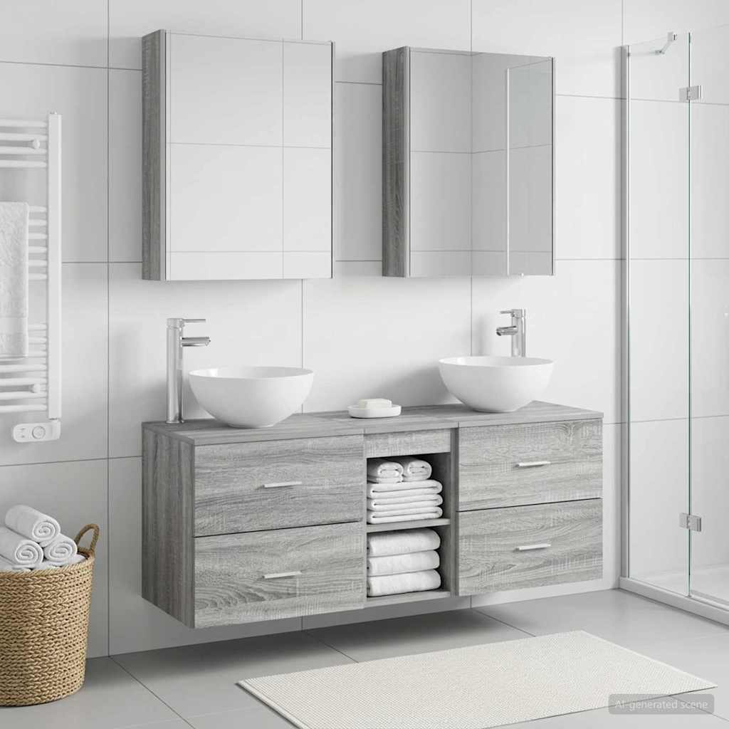 vidaXL Bathroom Furniture Set 5 pcs Grey Sonoma
