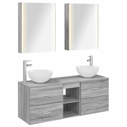 vidaXL Bathroom Furniture Set 5 pcs Grey Sonoma
