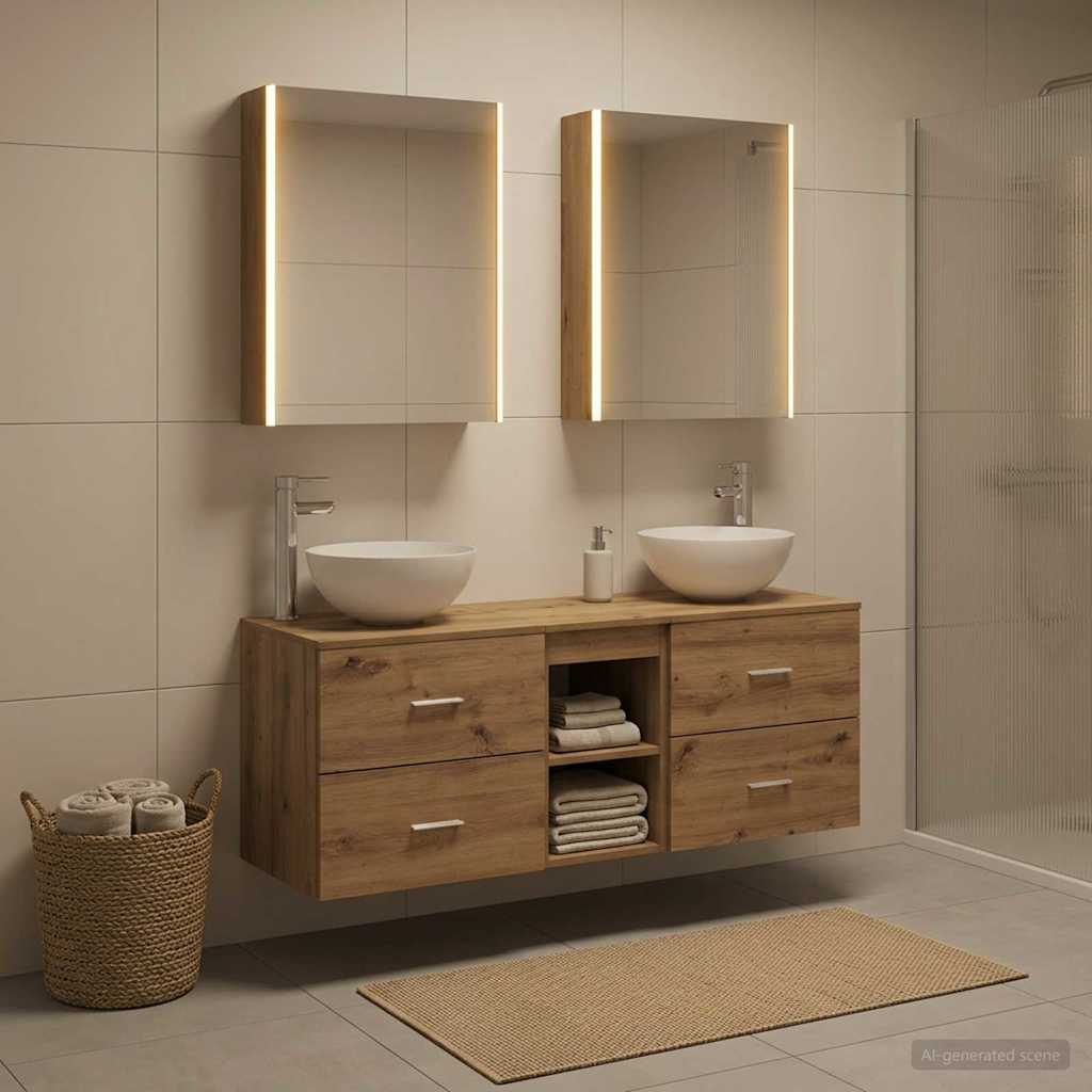 vidaXL Bathroom Furniture Set 5 pcs Artisan Oak