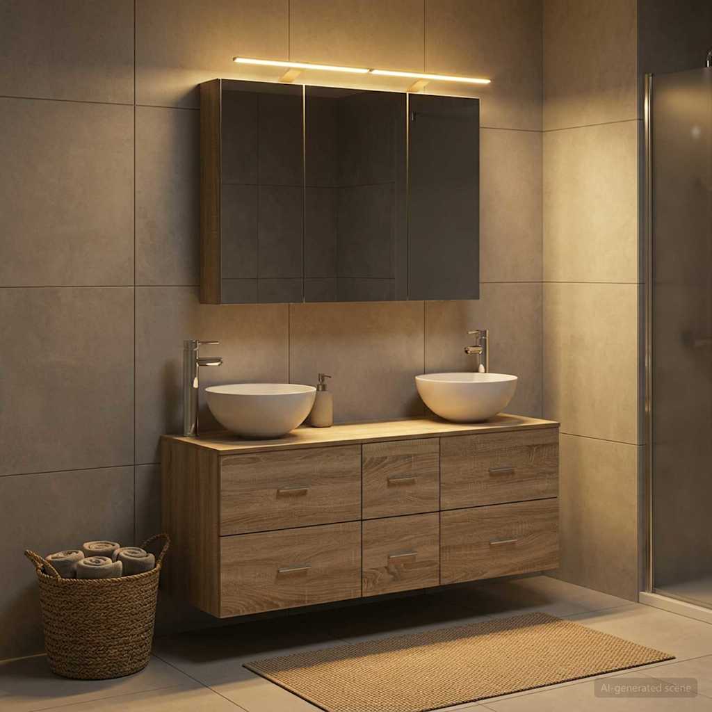 vidaXL Bathroom Furniture Set 4 pcs Sonoma Oak