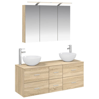 vidaXL Bathroom Furniture Set 4 pcs Sonoma Oak
