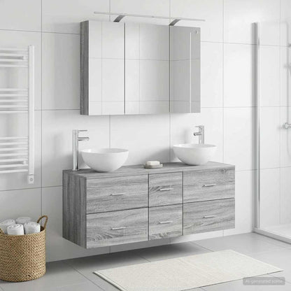 vidaXL Bathroom Furniture Set 4 pcs Grey Sonoma