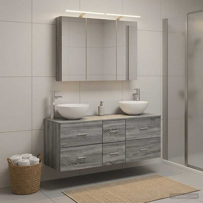 vidaXL Bathroom Furniture Set 4 pcs Grey Sonoma