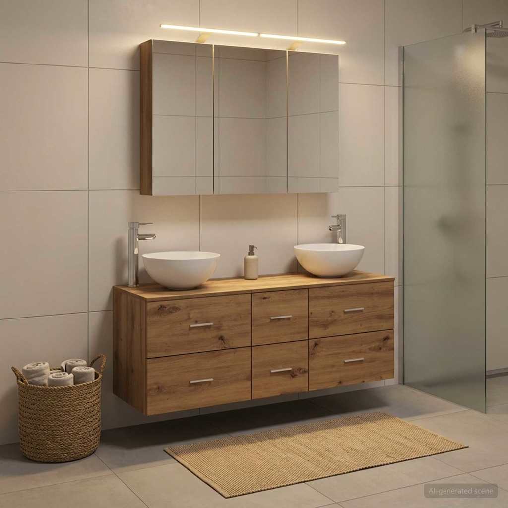 vidaXL Bathroom Furniture Set 4 pcs Artisan Oak