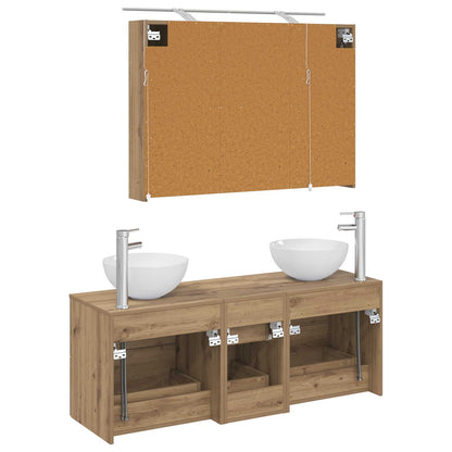 vidaXL Bathroom Furniture Set 4 pcs Artisan Oak