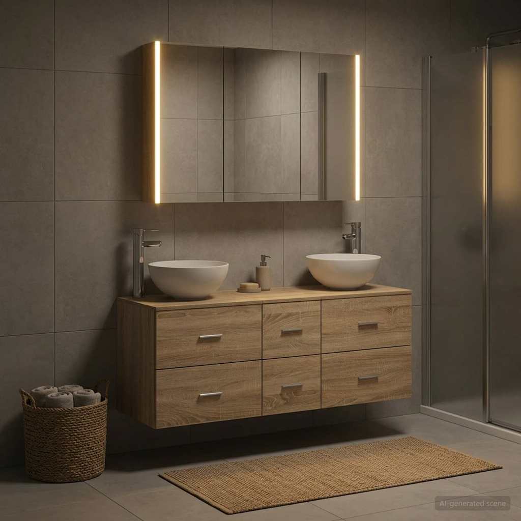 vidaXL Bathroom Furniture Set 4 pcs Sonoma Oak
