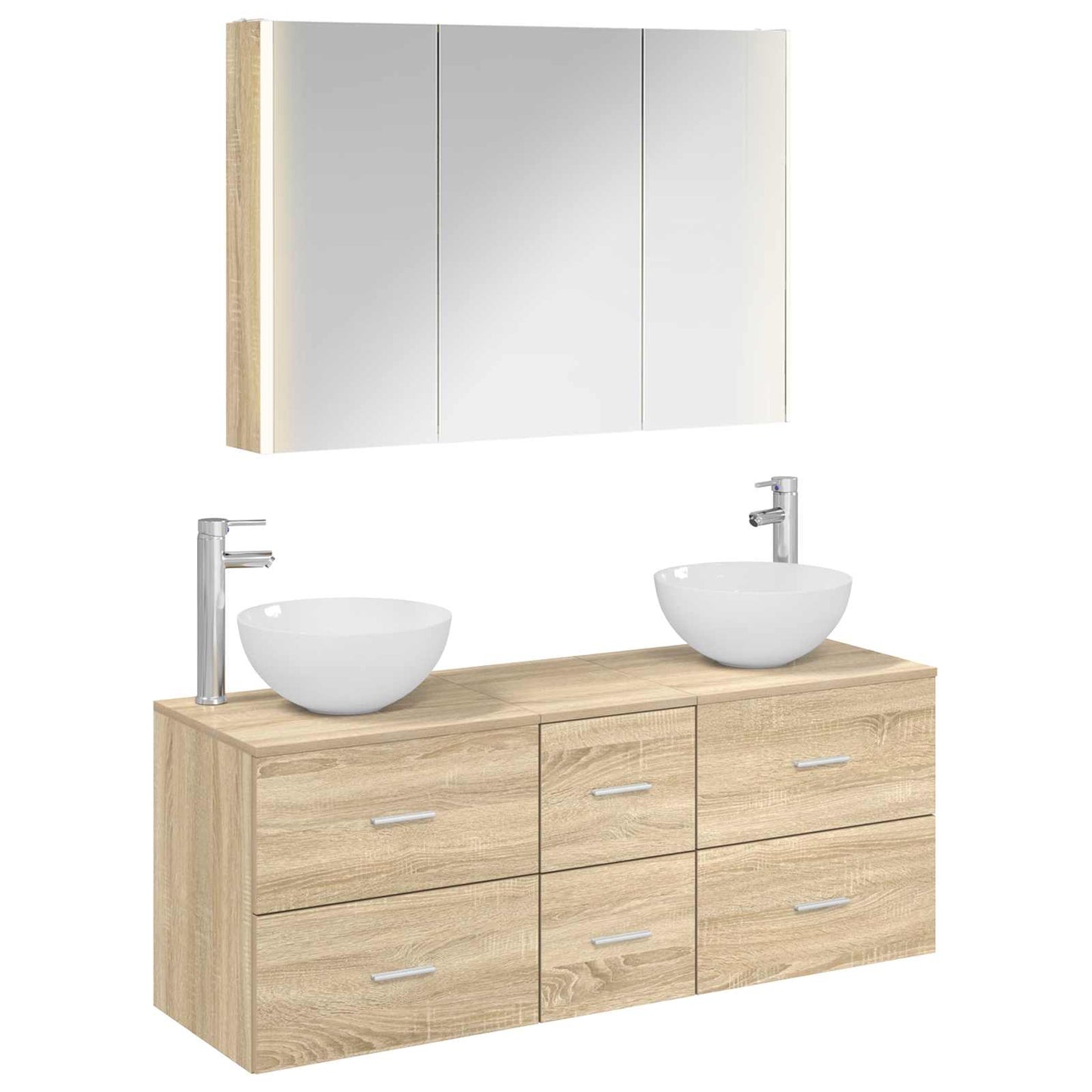 vidaXL Bathroom Furniture Set 4 pcs Sonoma Oak