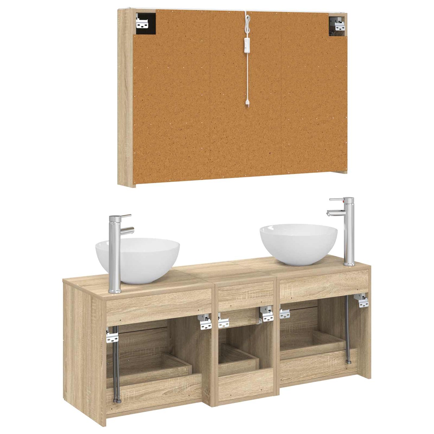 vidaXL Bathroom Furniture Set 4 pcs Sonoma Oak