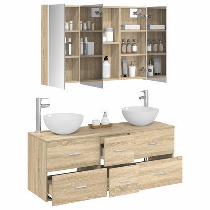vidaXL Bathroom Furniture Set 4 pcs Sonoma Oak
