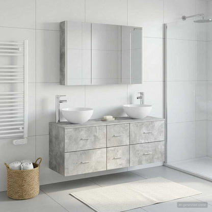 vidaXL Bathroom Furniture Set 4 pcs Concrete Grey