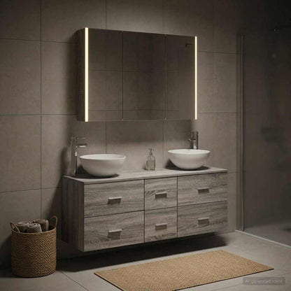 vidaXL Bathroom Furniture Set 4 pcs Grey Sonoma