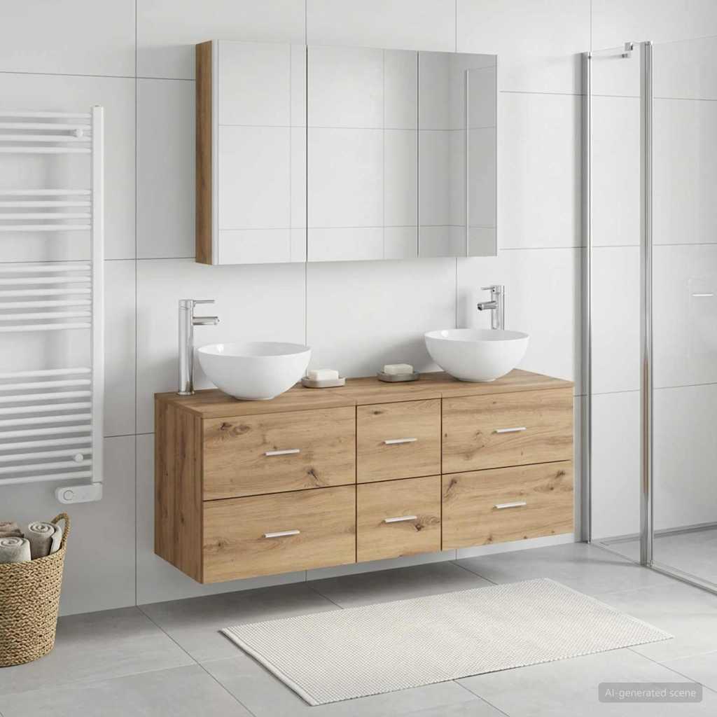 vidaXL Bathroom Furniture Set 4 pcs Artisan Oak