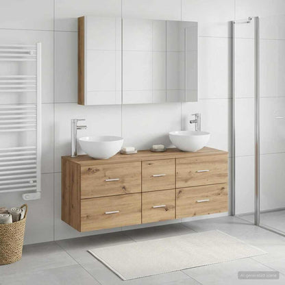 vidaXL Bathroom Furniture Set 4 pcs Artisan Oak