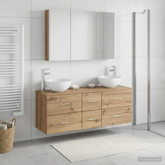 vidaXL Bathroom Furniture Set 4 pcs Artisan Oak