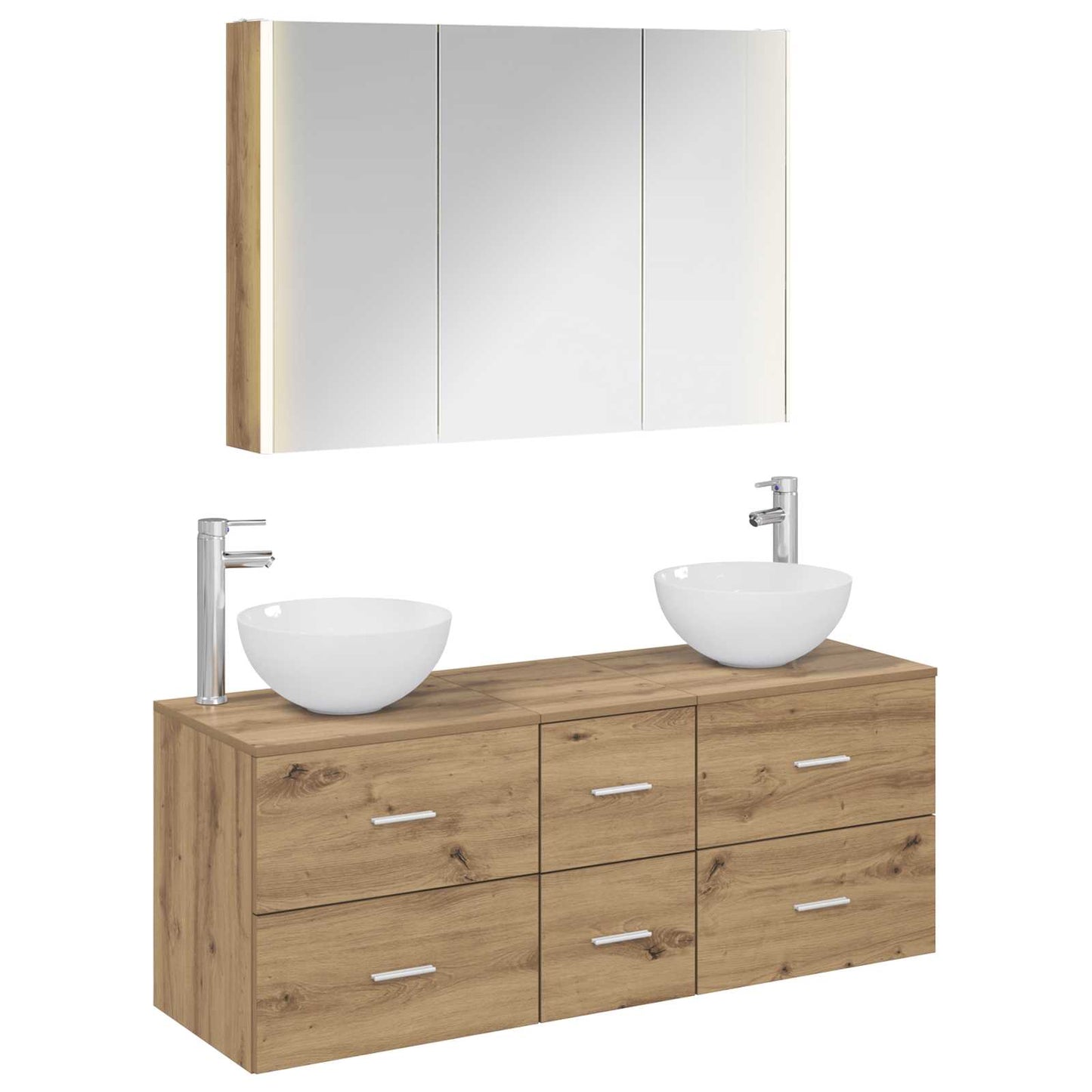 vidaXL Bathroom Furniture Set 4 pcs Artisan Oak