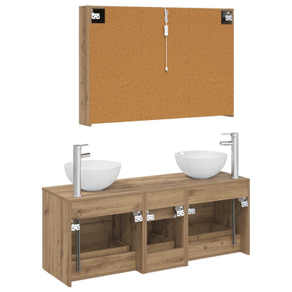 vidaXL Bathroom Furniture Set 4 pcs Artisan Oak