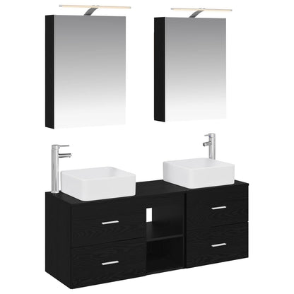 vidaXL Bathroom Furniture Set 5 pcs Black Oak