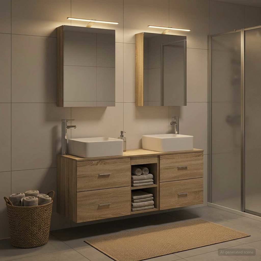 vidaXL Bathroom Furniture Set 5 pcs Sonoma Oak