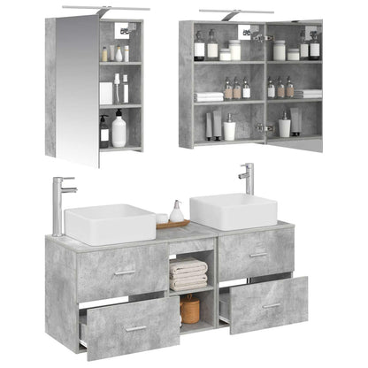 vidaXL Bathroom Furniture Set 5 pcs Concrete Grey
