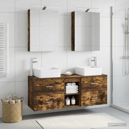 vidaXL Bathroom Furniture Set 5 pcs Smoked Oak