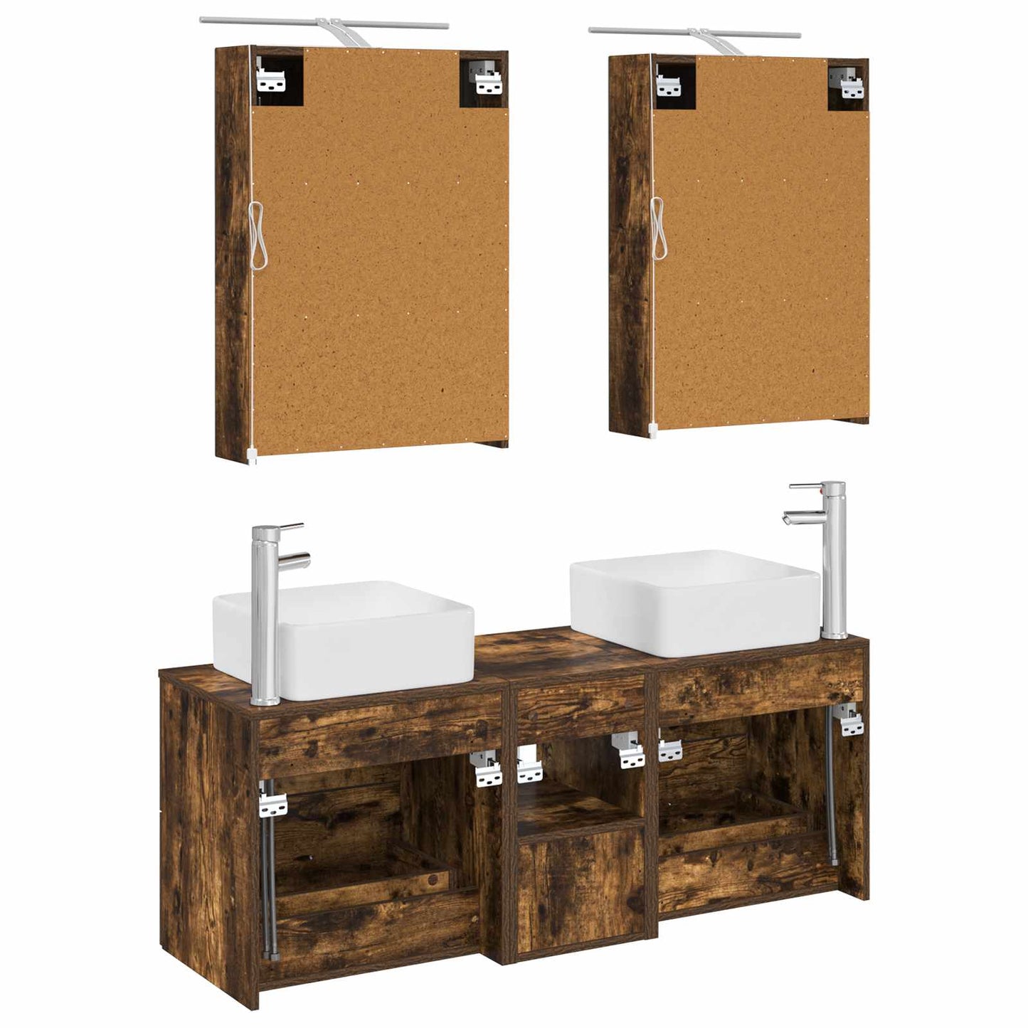 vidaXL Bathroom Furniture Set 5 pcs Smoked Oak