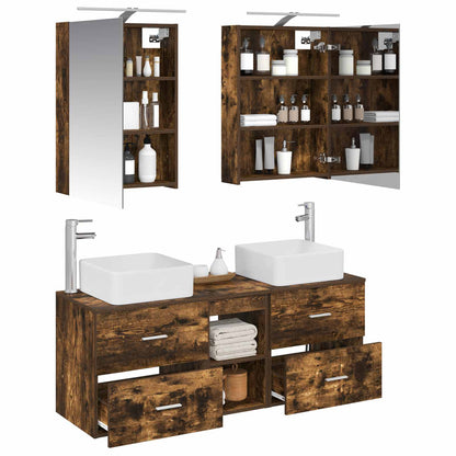 vidaXL Bathroom Furniture Set 5 pcs Smoked Oak