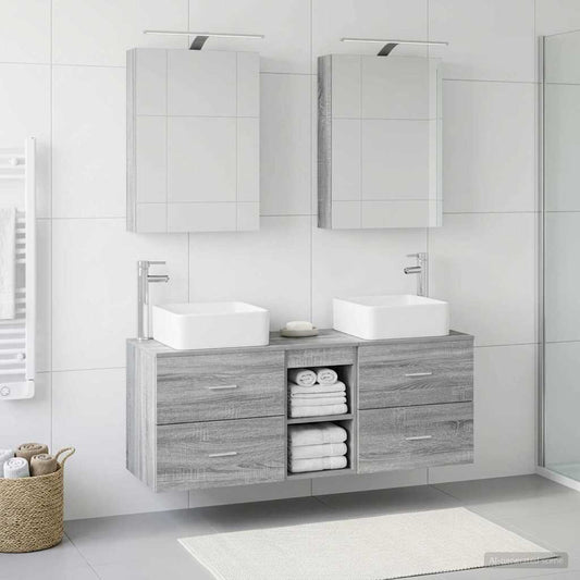 vidaXL Bathroom Furniture Set 5 pcs Grey Sonoma