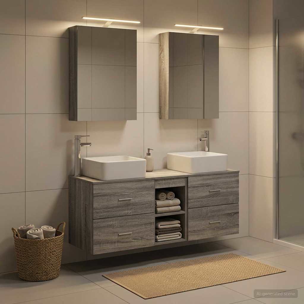 vidaXL Bathroom Furniture Set 5 pcs Grey Sonoma