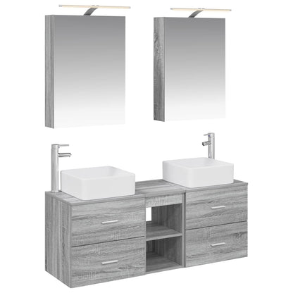 vidaXL Bathroom Furniture Set 5 pcs Grey Sonoma