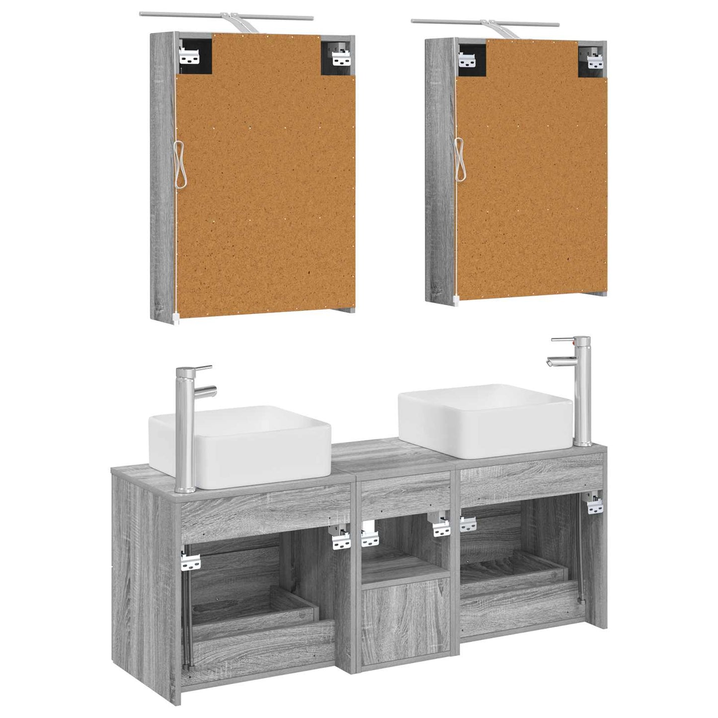 vidaXL Bathroom Furniture Set 5 pcs Grey Sonoma